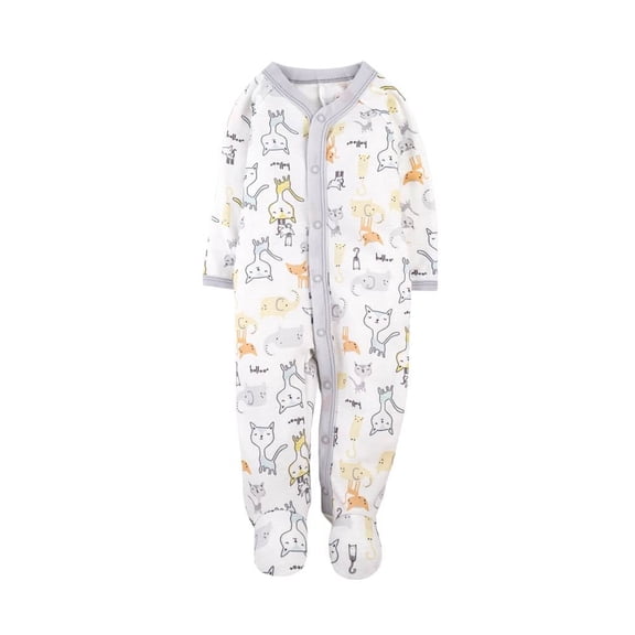 Mameluco Baby Creysi One For You Unisex 6M Estampado Gatos Gris