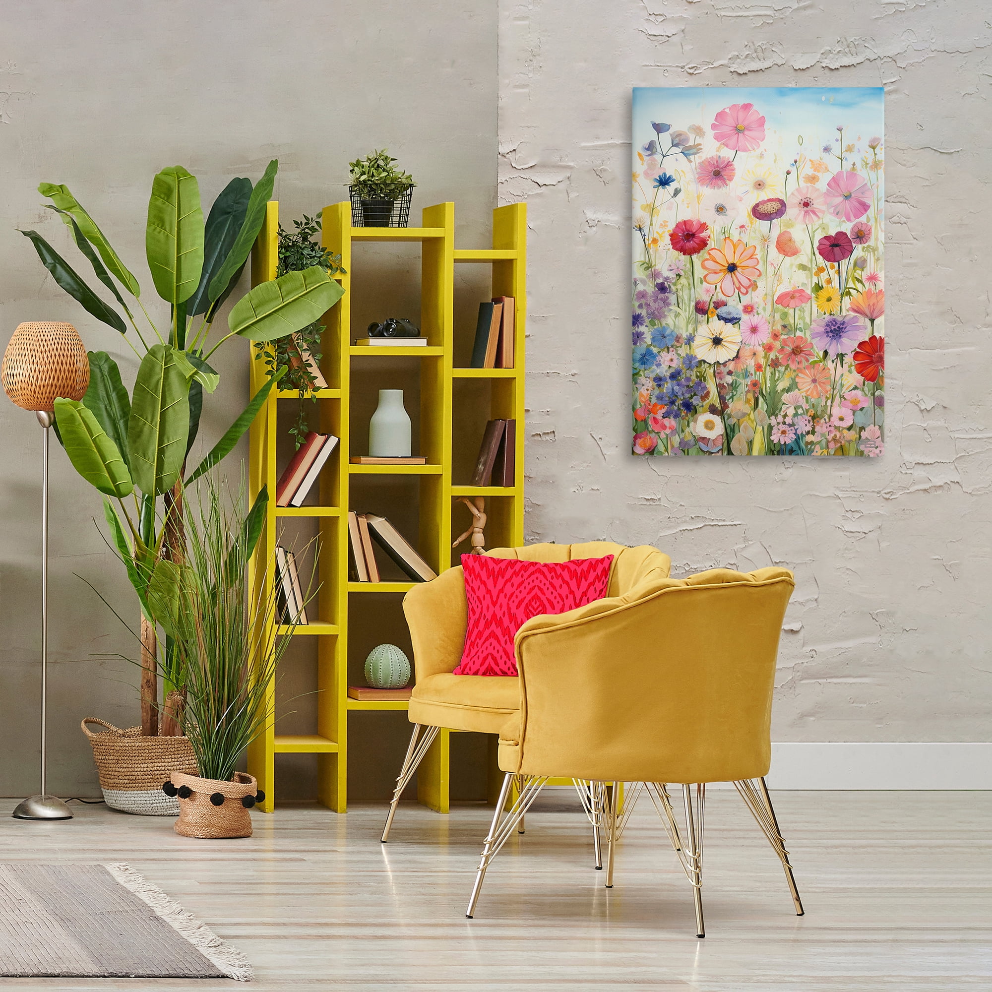 Stupell Industries Full Floral Garden Botanical & Floral Painting Gallery Wrapped Canvas Art Print Wall Art, 24 x 36