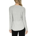 thumbnail image 3 of Advent Women's Lightweight Cotton Blend Textured Knit Tunic Sweater-Gray / L, 3 of 5