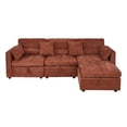 thumbnail image 4 of Gewnee L Shape 3 Seats Comfy Chenille Sectional Storage Sofa with Convertible Movable Ottoman Modular Couch for Living Room, 4 of 10