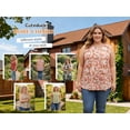 thumbnail image 4 of Cuteduck Women Tank Tops Plus Size Summer Floral Print Sleeveless Blouse Crew Neck Casual Basic Loose Fit Tank Tops Beach Vacation 1X-5X, 4 of 8