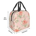 thumbnail image 5 of Blush Pink Tulip Floral Lunch Bag Thick Aluminum Foil Cooler Tote for Women Work Picnic Gift, 5 of 7