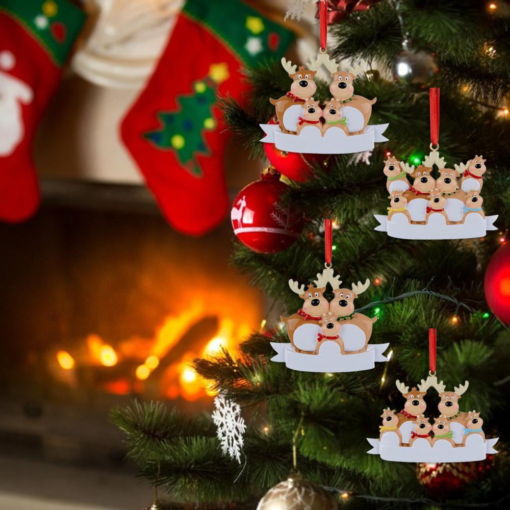 7 & 8 Christmas Tree Ornament 2021,Cute Santa Deer Winter Gift Year Durable 2021 Family Xmas Decorating Set Creative Gift Brown A, SantaSSantaaSantanSantatSantaaSanta 4 Personalized Deer Family of 2 6 3 5 