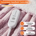 thumbnail image 3 of KATIDAP Heated Blanket with Dual Control, with 5 Heat Levels & 10 Hours Auto Off, ETL Certified Soft Thicken PV Plush Electric Throw Blanket, Pink Tie-Dye, 72" x 84", 3 of 7