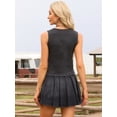 thumbnail image 3 of DARING DIVA Women's Denim Mini Pleated Jean A-Line Y2K Mini Skirt Medium Black, 3 of 6
