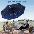 thumbnail image 2 of Yiwa 10ft Solar Patio Umbrella Offers a 3-Tier Design With Built-In Led Lights, Easy Crank And Push Button Tilt, Vented Top, And 8 Durable Ribs, Making It Ideal For Your Pool, 2 of 7