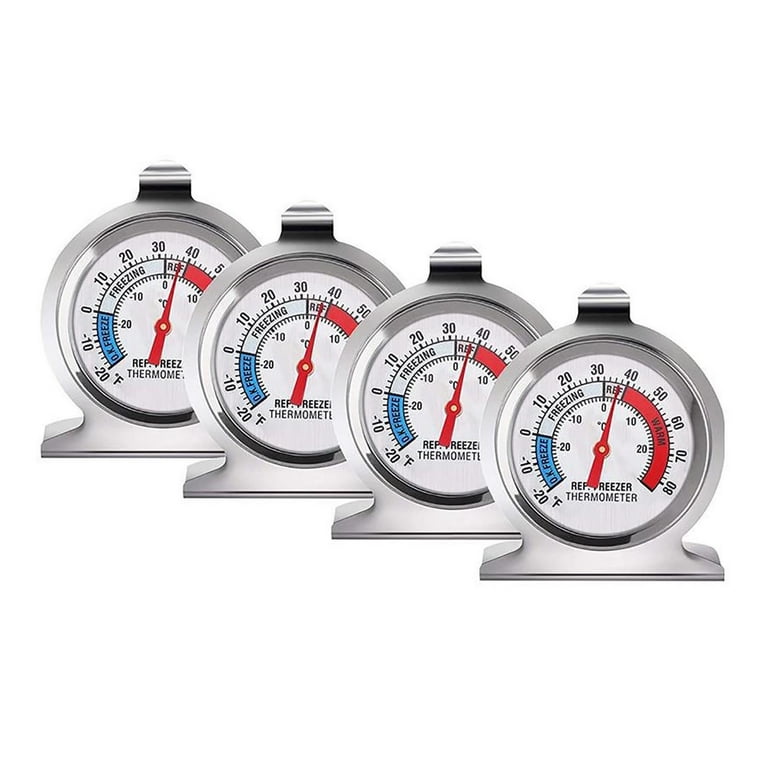 3 Pack Refrigerator Thermometer Freezer Fridge Room Thermometer Large Dial  Thermometer, Stainless Steel Monitoring Thermometer with Hook and Panel