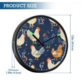 thumbnail image 3 of Voice Activated Clock with Glow Light 12 Inch Large Silent Wall Clock Battery Operated for Home Decor Chickens and Hens, 3 of 8