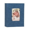 thumbnail image 2 of Postcard Album - Photo Album 6 Inch 100 Pockets, 4r Girl Memory Book with Cloth Cover, Black Photo Storage Album for Family Pictures and Special Moments Blue, 1Pcs, 2 of 5