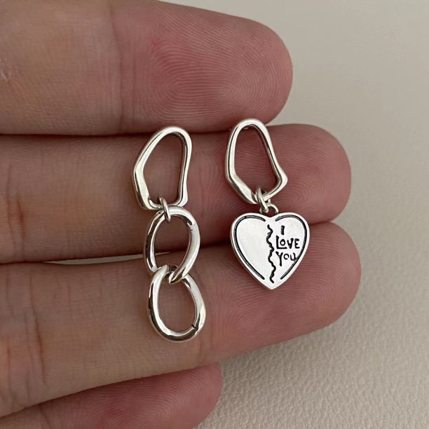 BF CLUB-pendientes de plata de ley 925 con cadena de corazón para mujer y niña, joyería de moda Sexy, regalo de fiesta y boda
