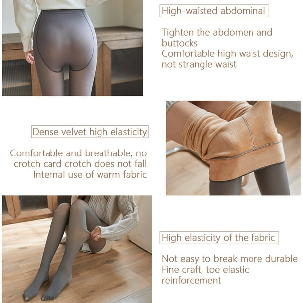 Woman Warm Leggings Autumn Winter Velvet Thicken Thermal Pants Fashion High  Waist Tights Slimming Leg Pantyhose for Female Gray 320g Type 2 