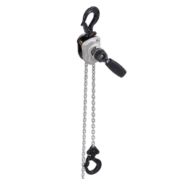 1/4 Ton Manual Chain Hoist with 10ft G80 Alloy Steel Chain, 550 lbs Heavy Duty Come Along, Dual Pawl Mechanical Brake & 360° Swivel Hooks for Garage, Warehouse, Construction Lifting