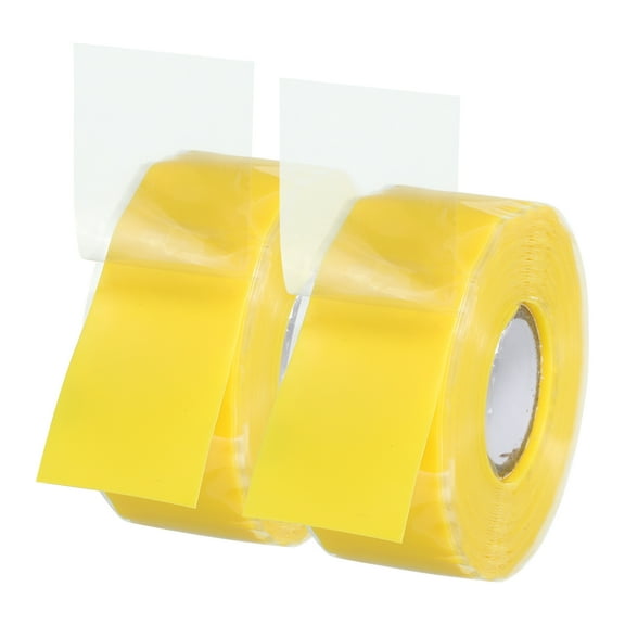 Uxcell Grip Tape, Self-Fusing Silicone Tape 17ft,Sealing Repair Wrap Tape, Yellow 2 Pcs
