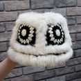 thumbnail image 1 of Gorro de felpa de nube de otoño e invierno para mujer, gorro de piel de conejo cálido de estilo coreano, gorro de lavabo peludo pequeño con apariencia de cara y circunferencia de cabeza, 1 of 5