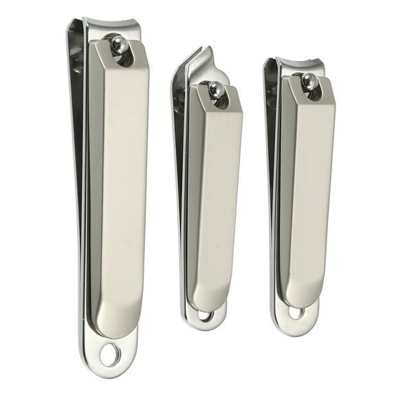 3 Pcs Nail Clippers Nail Clipper Set for Nail Care Portable Stainless Steel Silver Tone Titanium Tone