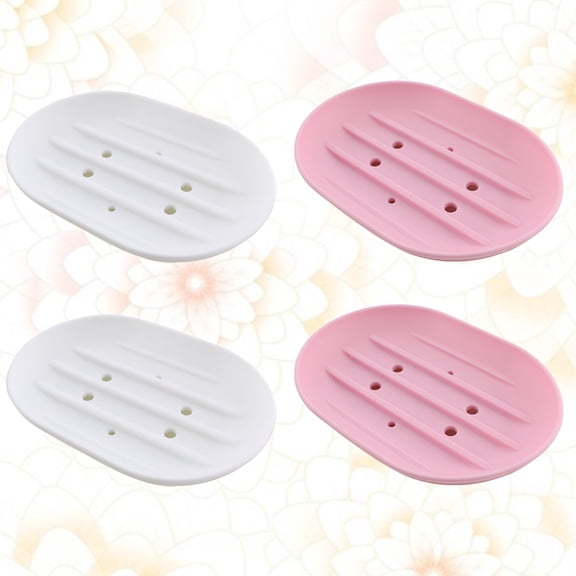 GOOHOCHY Non Slip Soap Dish 4Pcs White