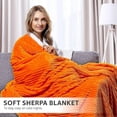 thumbnail image 2 of Magic Velvet Sherpa Blanket Fleece Throw Orange and White Sherpa Soft Plush Fluffy Warm Cozy Thick for Bed Sofa Couch Chair, 2 of 5