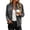 Gray, variant on Women's Suede Bomber Jacket Long Sleeve Stand Collar Casual for Fall Winter