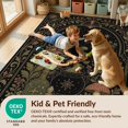 thumbnail image 4 of Design&I 6'x9' Washable Area Rug Black Gold Celestial and Botanical Elegance Enchanting Floral Astral Motifs for Queen Size Bedroom, Under Bed, Sleek Flatweave Pet Friendly, 4 of 7