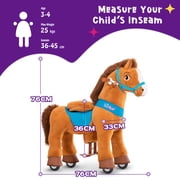 PonyCycle Kid-Powered Ride-On Horse Toy, No Battery, Hand Brake, Ages 3-4, Brown, E337