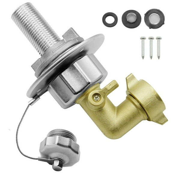 RV Water Tank Stainless Steel Water Inlet Parts Combination 3/4 GHT 1/2 NPT