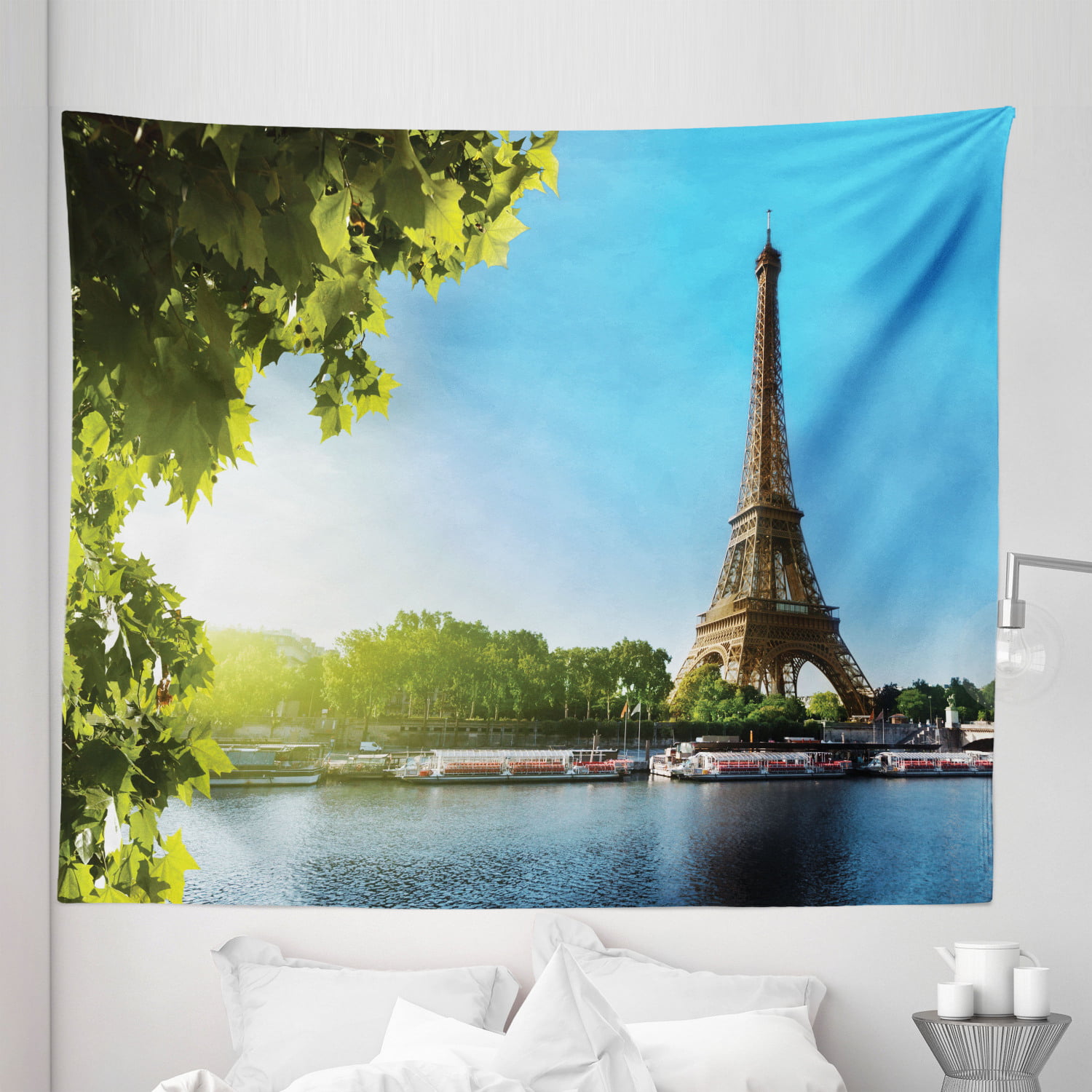 Tapestry Wall Hanging Blanket Polyester Dorm Decor Eiffel Tower Paris LOVE Roses 