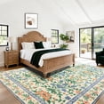 thumbnail image 2 of SORONO KATE 10'x14' Floral Area Rugs for Living Room, Machine Washable Oriental Vintage Distressed Non Slip Soft Indoor Area Carpet, Cream, 2 of 7