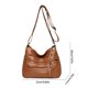 thumbnail image 3 of Soft Washed Faux Leather Shoulder Bag | Multi-Zip Large Capacity Handbag | Crossbody Messenger Purse | Durable Lightweight Wide Strap | 25x20x11cm | Black Brown White | Travel Work Shopping, 3 of 6