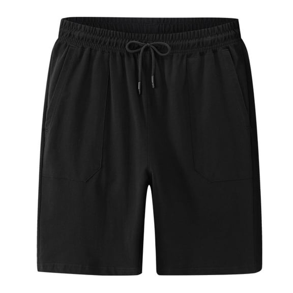 LYMAYTER Men Sweat Shorts for M-7XL Cotton Elastic Waist Joggers Shorts with Pockets Casual Sweat Short