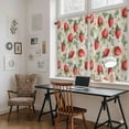 thumbnail image 5 of Red Strawberry Kitchen Curtains 54 Inch Length, Summer Fruits Farmhouse Leaves Floral Retro Tiers Curtains for Bathroom Bedroom Cafe, Light Filtering Small Window Treatment Drapes 2 Panels 42"Wx54"L, 5 of 8