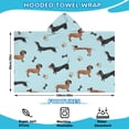 thumbnail image 2 of Dachshund Footprint Bone Hooded Bath Towel，60"x35" for Ages 3 To 12 Kids, Quick Dry Lightweight Soft Microfiber Hood Beach Towel Cover Up for Kids, 2 of 7