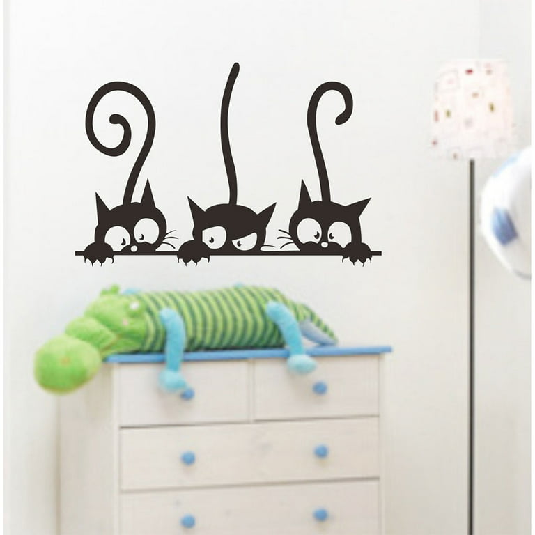 Yirtree 5PCS 3D Wall Stickers Cats Self Adhesive, Kids Wall  Decals/Removable Vinyl Art Murals for Living Room Baby Rooms Bedroom Toilet  House Wall DIY Decoration 