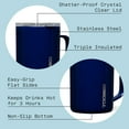 thumbnail image 4 of Corkcicle Triple Insulated Coffee Mug with Lid and Handle, Midnight Navy, 16 oz – Stainless Steel Travel Mug Keeps Beverages Hot for 3+ Hours – Non-Slip, Easy-Grip, Spill-Resistant Tumbler, 4 of 7