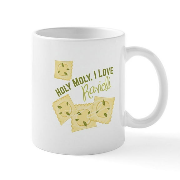 CafePress - I Love Ravioli Mugs - 11 oz Ceramic Mug - Novelty Coffee Tea Cup
