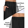 thumbnail image 3 of Women's Casual Wide Leg Dress-Pants, High Elastic Waisted in The Back Business Flowy Trousers with Pockets, 3 of 10