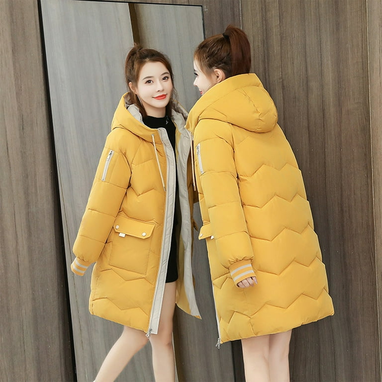 Outfit Long Mustard Puffer Jacket Quilted Jacket Womens Mustard