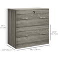 thumbnail image 3 of Vinsetto Filing Cabinet with Drawers, File Cabinet with Lock Grey, 3 of 10