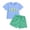 Blue, variant on Boys Frog Pattern Smocked Shirt and Shorts 2Pc Summer Outfit Toddler Little Boys Wear (Blue, 3-4 Years)