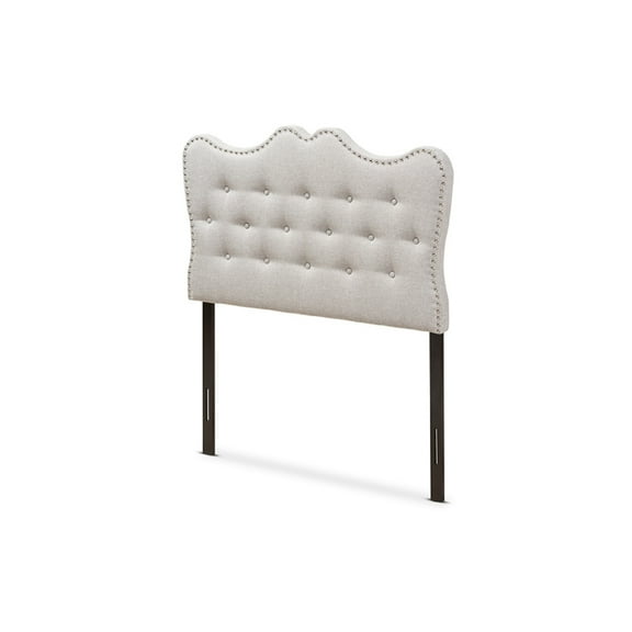 Baxton Studio Emma Modern and Contemporary Greyish Beige Fabric Twin Size Headboard,Wholesale Interiors