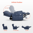 thumbnail image 5 of MCombo Large Lay Flat Dual Motor Power Recliner Chair, Infinite Position Sleep Recliner for Living Room, Faux Leather, Navy Blue, 5 of 9