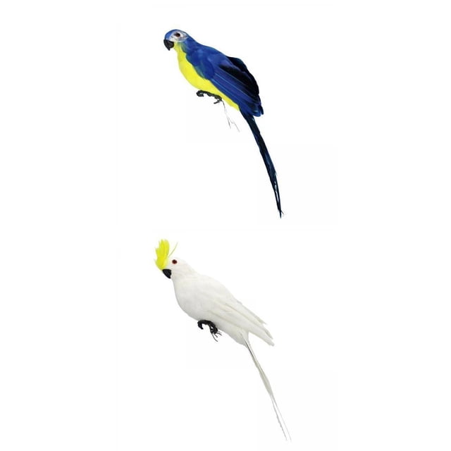 2pcs Simulation Foam Bird with Claw Outdoor Tree Porch Shoulder kusrkot Estatua de loro de simulación