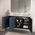thumbnail image 4 of Double Sink Vanity Cabinet, Wall Mount, White Grey Gray, Ceramic, Melamine, Modern Contemporary, Hotel Bedroom Bathroom Master Suite Guest, 4 of 9