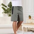 thumbnail image 5 of WRKEKC Cargo Shorts for Men Solid Color Casual Multiple Pockets 5-Inch Shorts with Elastic Waist and Durable Fabric for Daily Wear, 5 of 8