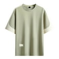 thumbnail image 4 of Men Blouses Long Sleeve T Shirt Men Active Holiday Tee Western Jacket plus Short Sleeve Work Tops Loose Fit Tunic Large Mens Long Scrub Jacket Soft Tee Thin Loose Fit Men's Gold Green L, 4 of 5