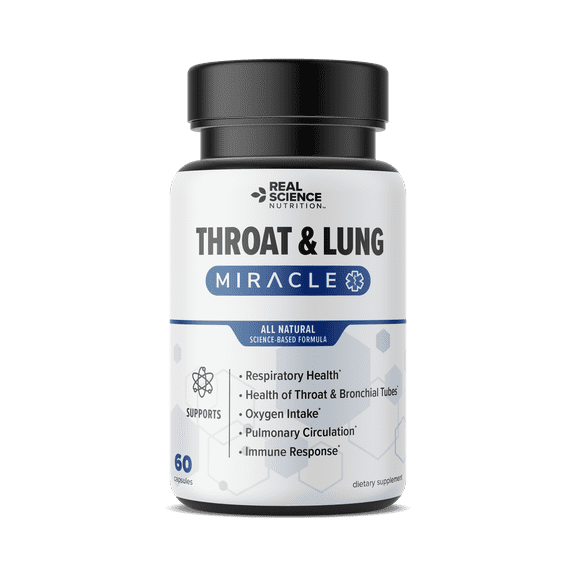Throat & Lung Miracle for Adults – Natural Formula for Respiratory Wellness, Cough, Wheezing, Shortness of Breath, and Throat Comfort