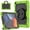 Black+Green, variant on iPad 6th/5th Generation 2018/2017, iPad Air 1/2 & iPad Pro 9.7 Case with Pencil Holder Built-in Kickstand 360 Rotating Handle Screen Protector,3 Layer Hybrid Rugged Heavy Duty Case,Black+Rose