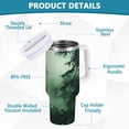 thumbnail image 2 of Yayeee 30oz Double-Wall Insulated Stainless Steel Tumbler with Handle Bottle, Green Forest, 2 of 8