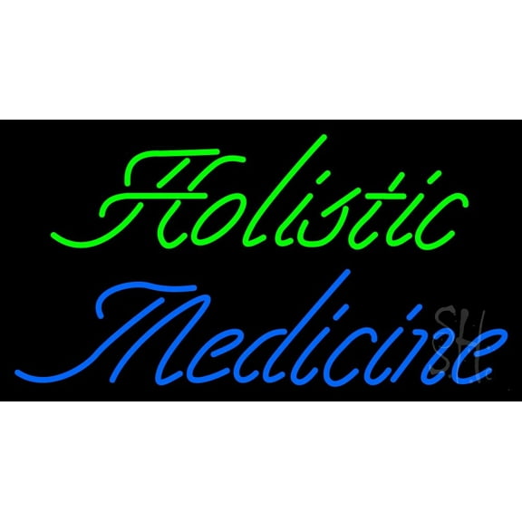Holistic Medicine LED Neon Sign 13 x 24 - inches, Black Square Cut Acrylic Backing, with Dimmer - Bright and Premium built indoor LED Neon Sign for Defence Force.