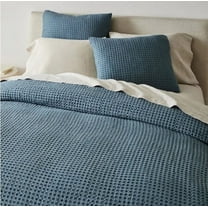 Pavish Export Washed Cotton Waffle Duvet Cover in Sky Blue 100% Natural Cotton Waffle Bedding Duvet Cover With Two PillowCase Over Size 120X120