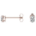 thumbnail image 4 of Pendientes Tipo Botón Solitario JeenMata 4 Puntas con Diamantes Ovalados de 0,38 Quilates Chapado en Oro Rosa de 18 K sobre Plata, 4 of 6